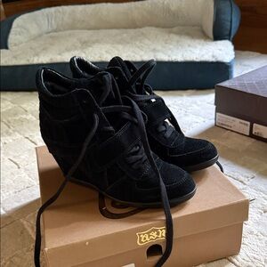 Ash Black Wedge Sneakers